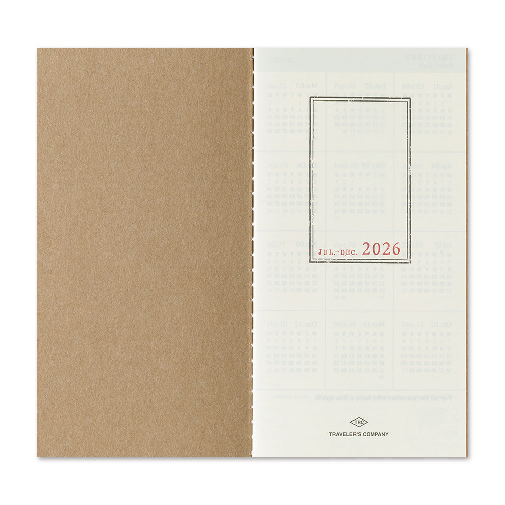 TRAVELER’S notebook Diary 2026 Weekly Vertical Second Half
