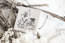 Load image into Gallery viewer, Black Milk Project- Monochrome Girls- Flower in a Pot Rubber Stamp
