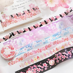 BGM Washi Tape-  White Cherry blossoms