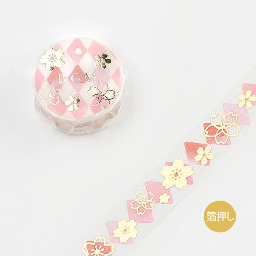 BGM Washi Tape- Cherry blossoms Trump Pattern