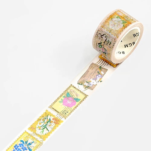 BGM Washi Tape- Post Office * Plant Yellow