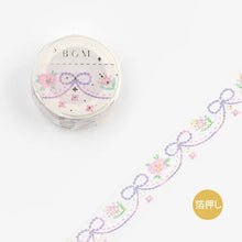 Load image into Gallery viewer, BGM Washi Tape- Purple Embroidery
