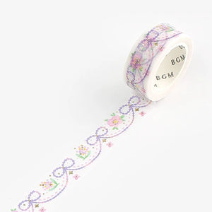 BGM Washi Tape- Purple Embroidery