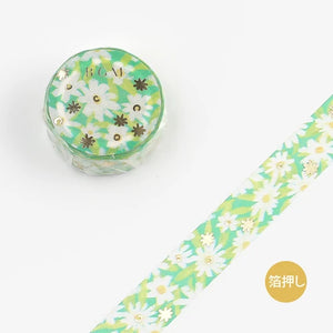 BGM Washi Tape- Green Flower Garden