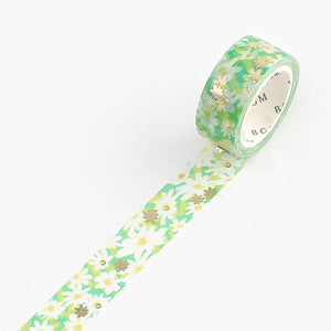 BGM Washi Tape- Green Flower Garden