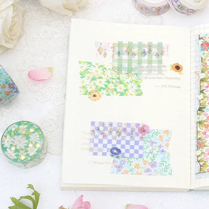 BGM Washi Tape- Green Flower Garden