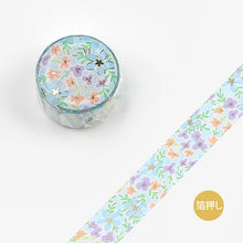 Load image into Gallery viewer, BGM Washi Tape- Blue Flower Garden
