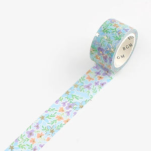 BGM Washi Tape- Blue Flower Garden