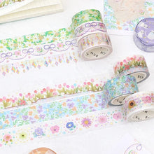 Load image into Gallery viewer, BGM Washi Tape- Blue Flower Garden
