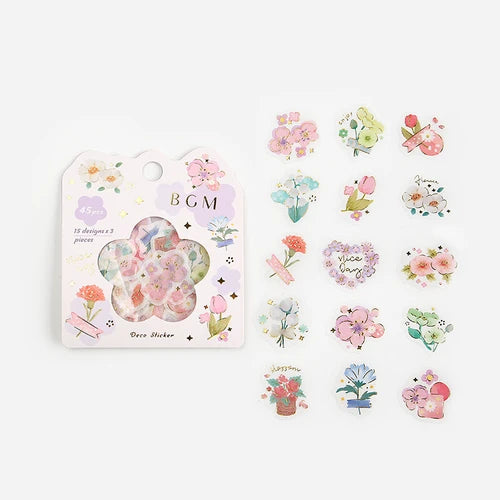 BGM Foil Stamping Stickers- Colorful Garden