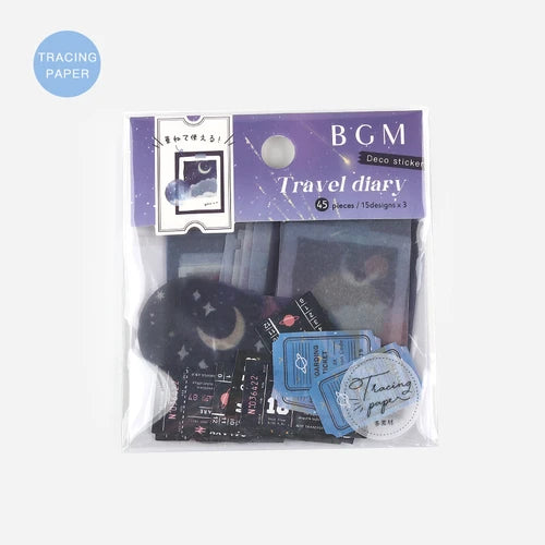 BGM Foil Stamping Stickers- Travel Diary Starry Sky