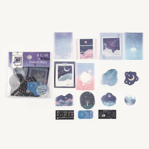 BGM Foil Stamping Stickers- Travel Diary Starry Sky