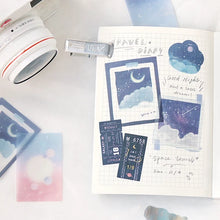Load image into Gallery viewer, BGM Foil Stamping Stickers- Travel Diary Starry Sky
