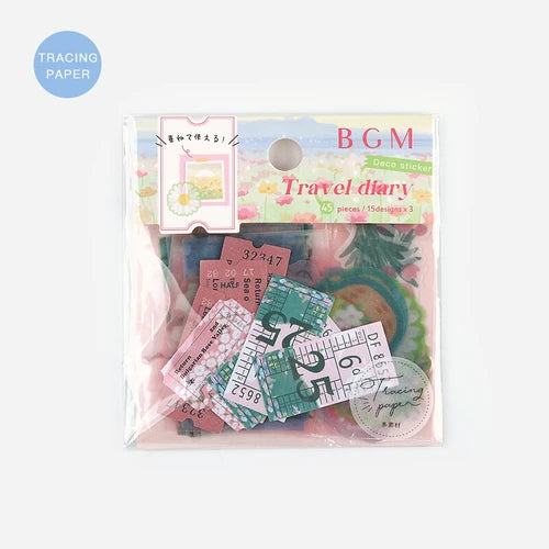 BGM Foil Stamping Stickers- Travel Diary Flower Garden