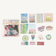 Load image into Gallery viewer, BGM Foil Stamping Stickers- Travel Diary Flower Garden
