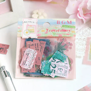 BGM Foil Stamping Stickers- Travel Diary Flower Garden