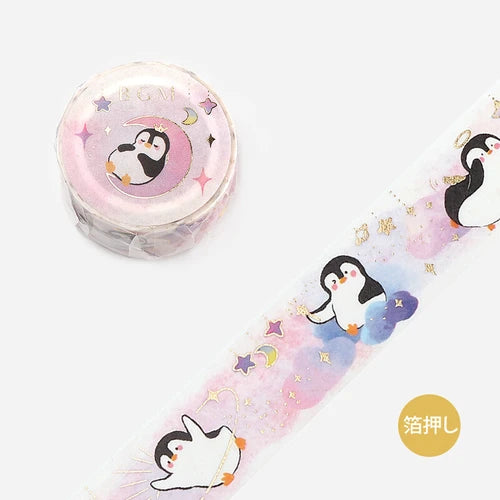 BGM Washi Tape- Penguin World Star Moon