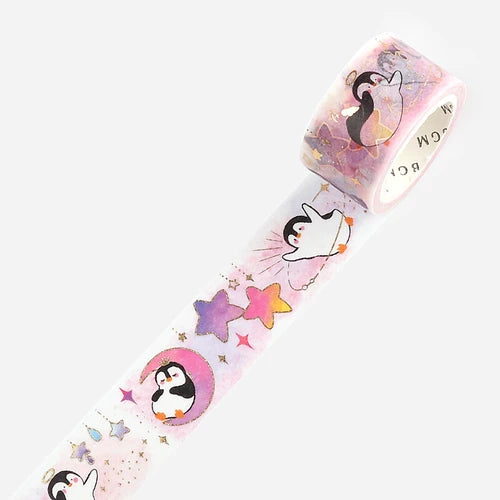 BGM Washi Tape- Penguin World Star Moon