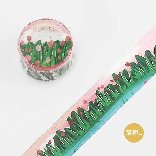 BGM Washi Tape- Oil Pastel ・Tulip Park