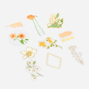 BGM PET Stickers- Yellow Flowers Bloom