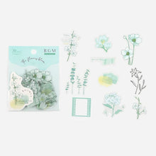 Load image into Gallery viewer, BGM PET Stickers- Mint Flowers Bloom

