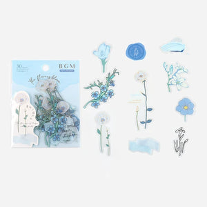 BGM PET Stickers- Blue Flowers Bloom