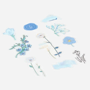 BGM PET Stickers- Blue Flowers Bloom