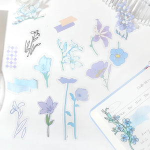 BGM PET Stickers- Blue Flowers Bloom