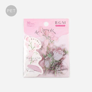BGM PET Stickers- Pink Flowers Bloom