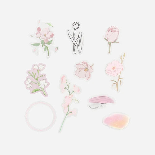 BGM PET Stickers- Pink Flowers Bloom