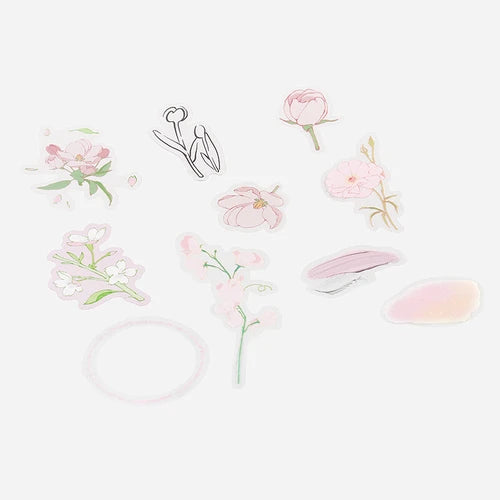 BGM PET Stickers- Pink Flowers Bloom