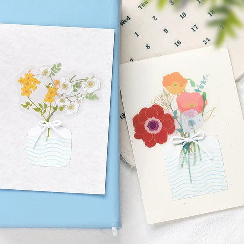 BGM PET Stickers- Pink Flowers Bloom