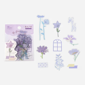 BGM PET Stickers- Purple Flowers Bloom