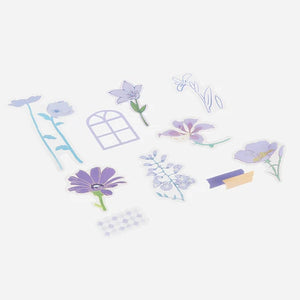 BGM PET Stickers- Purple Flowers Bloom