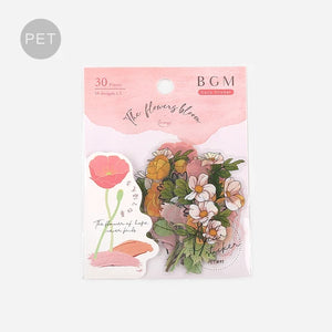BGM PET Stickers- Orange Flowers Bloom