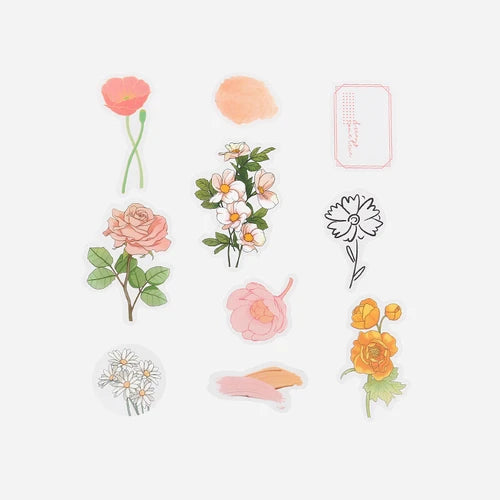 BGM PET Stickers- Orange Flowers Bloom