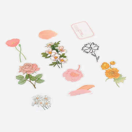 BGM PET Stickers- Orange Flowers Bloom