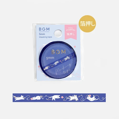 BGM Slim Washi Tape- Playing Cat