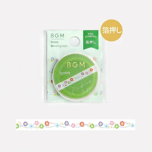 BGM Slim Washi Tape- Flower Chain