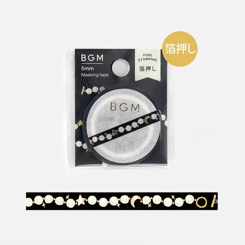 BGM Slim Washi Tape- Pearl Necklace