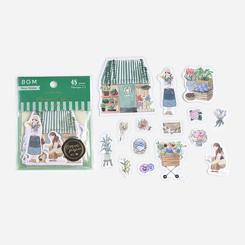 BGM Flake Stickers- Little Shop* Florist
