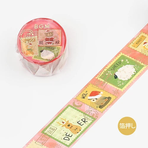 BGM Washi Tape Christmas Limited Edition -Animal Stamps