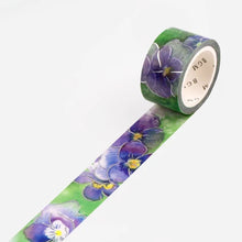 Load image into Gallery viewer, BGM Washi Tape - Watercolour Flower* Violet
