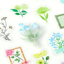 Load image into Gallery viewer, BGM Flake Stickers- Flower blooms in a bottle *Light Blue
