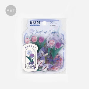 BGM Flake Stickers- Flower blooms in a bottle *Violet