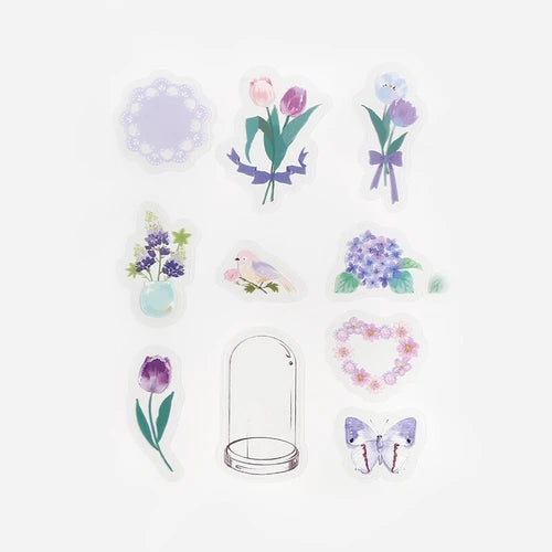 BGM Flake Stickers- Flower blooms in a bottle *Violet