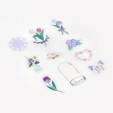 Load image into Gallery viewer, BGM Flake Stickers- Flower blooms in a bottle *Violet
