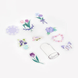 BGM Flake Stickers- Flower blooms in a bottle *Violet