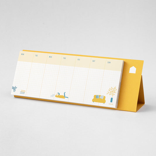 Stand Memo Pad Horizontal Type Weekly block