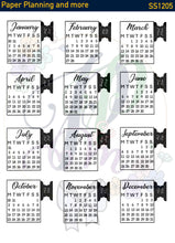 Load image into Gallery viewer, Calendars with Black Tabs Sticker Sheet- A5 size
